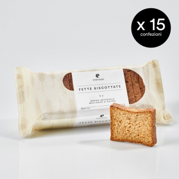 Fette Biscottate n. 2 - Grano integrale macinato a pietra – Box 15 confezioni